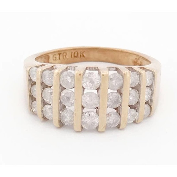 DIAMOND BAND REAL DIAMONDS 10K GOLD Size 6,7,8 - Picture 11 of 12